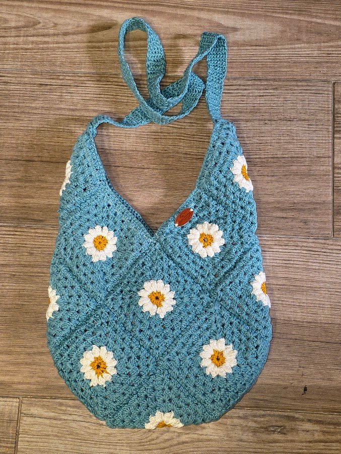 Bolso de crochet azul